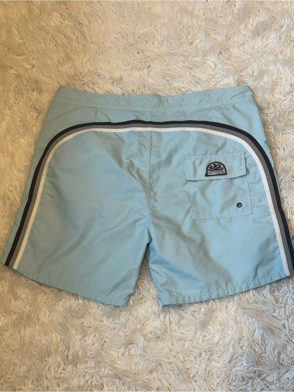 Sundek Light Blue Board Shorts Men’s Size 36 Swim Trunks Nylon Surf